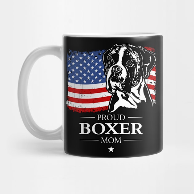 Proud Boxer Dog Mom American Flag patriotic dog by wilsigns